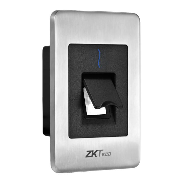 Lettore di accesso - Accesso tramite impronta digitale Silk ID e scheda MF - indicatore LED e acustico - RS485 - Compatibile con ZK-INBIO - Installazione ad incasso | Adatto per uso esterno