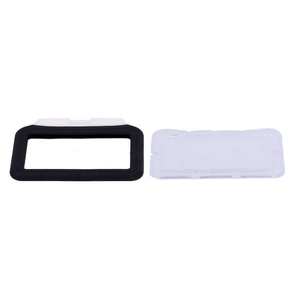 Porta-tarjetas - Disposición Horizontal - Láminas de plástico protectoras - Fabricado en silicona - Color negro