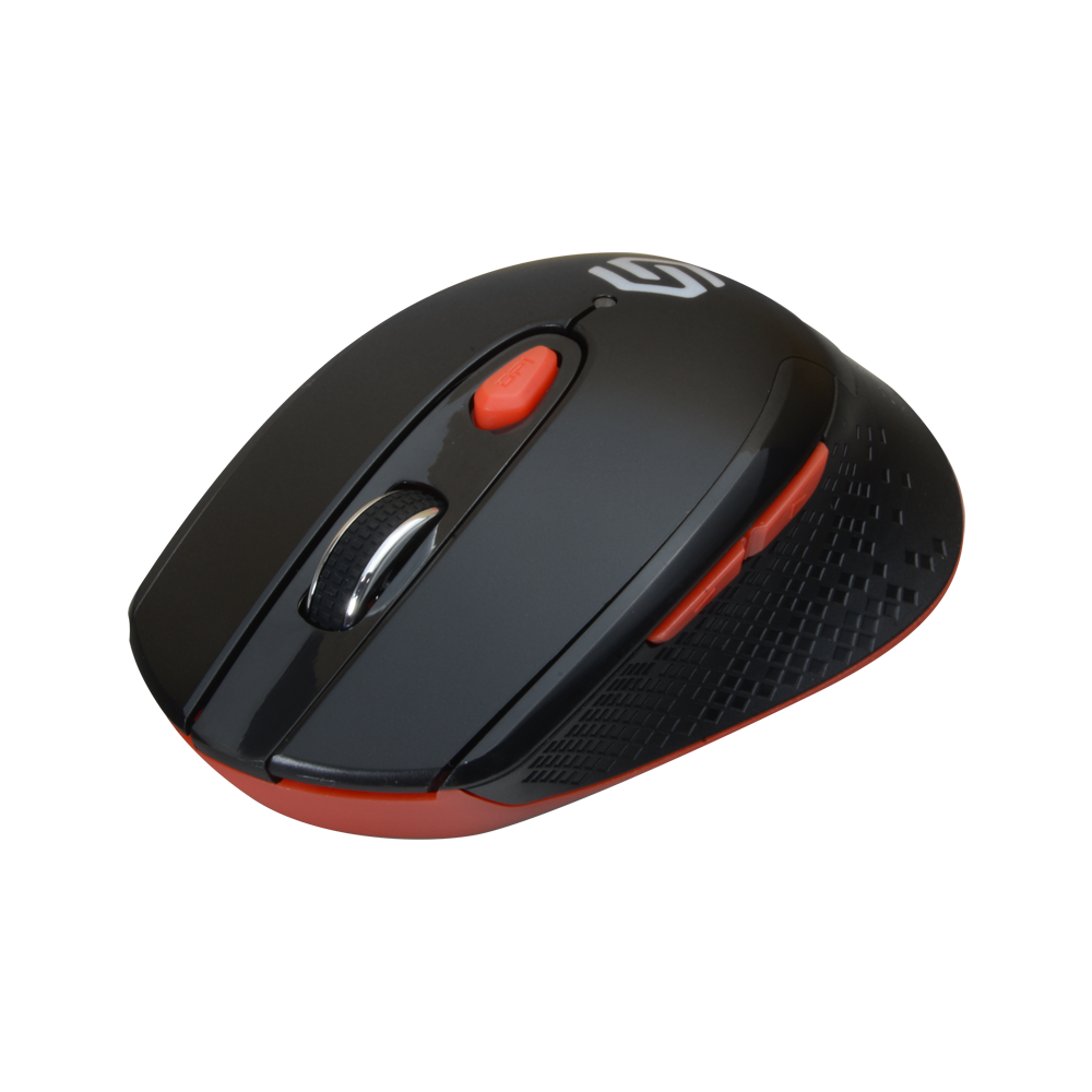 Mouse Safire wireless con sensore ottico - Frequenza: 2.4GHz RF - Pulsanti laterali per scorrimento rapido - Rotellina di scorrimento - Impostazione risoluzione DPI