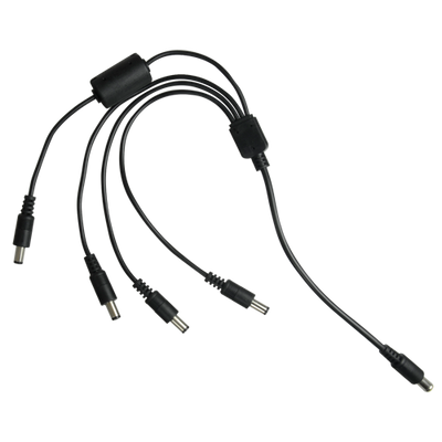 Distributore di alimentazione - 1 jack femmina speciale - 4 jack femmina standard - Alimentazione fino a 4 telecamere - 1 unica fonte di alimentazione - 40 cm di lunghezza