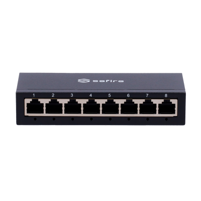 Switch Safire Desktop - 8 Puertos Gigabit - Velocidad 10/100/1000 Mbps - Plug &amp; Play - Tecnología de ahorro energético - Carcasa metálica