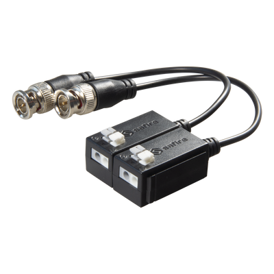 SAFIRE Passive Twisted Pair Transmitter - Optimized for HDTVI, HDCVI and AHD - 1 Video Channel - Passive, 2 Pin Connector - Distance: 150 ~ 400m - 2 Units