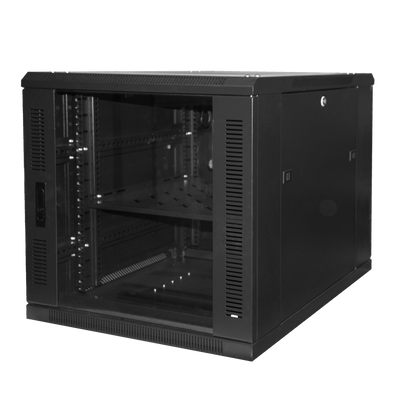 Armadio rack per pavimento - Fino a 12U rack da 19" - Fino a 800 Kg di carico - Con ventilazione e passacavi - 4 ventole, 1 vassoi e ciabatta 6 prese - Non assemblato