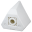 Supporto a parete o palo triangolare - Per esterni - Permette di inserire il cablaggio al suo interno - Colore bianco - Fabbricato in plastica