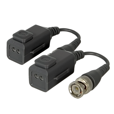 SAFIRE Passive Twisted Pair Transmitter with Splicing Button - Optimized for HDTVI, HDCVI, AHD and CVBS - 1 Video Channel - Passive, 2 Pin Connector - Distance: 150 ~ 500m - 2 Units