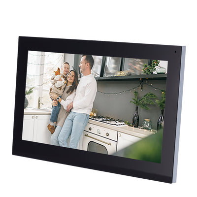 Monitor for Video Doorphones - Android 8.1 10" TFT screen - Two-way audio and calls between devices - TCP / IP and WiFi - MicroSD slot | 8 Alarm inputs - Surface mounting