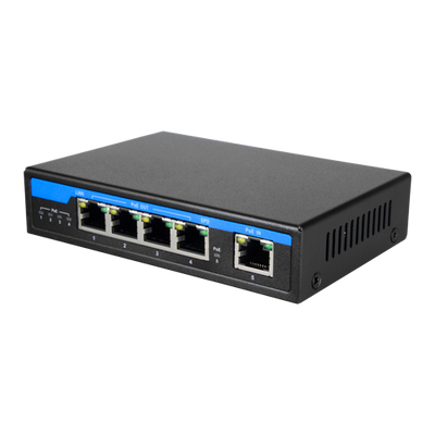 PoE Extender Switch - Ampia portata dell' alimentazione POE - 4 porte PoE + 1 Uplink RJ45 - IEEE 802.3 af/at/bt - Potenza massima totale 50 W - Porte 10/100/1000 Mbps