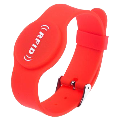 Proximity Bracelet - Radio Frequency ID - Passive EM RFID | Maximum security - 125 kHz frequency - Red color - Adjustable strap by points