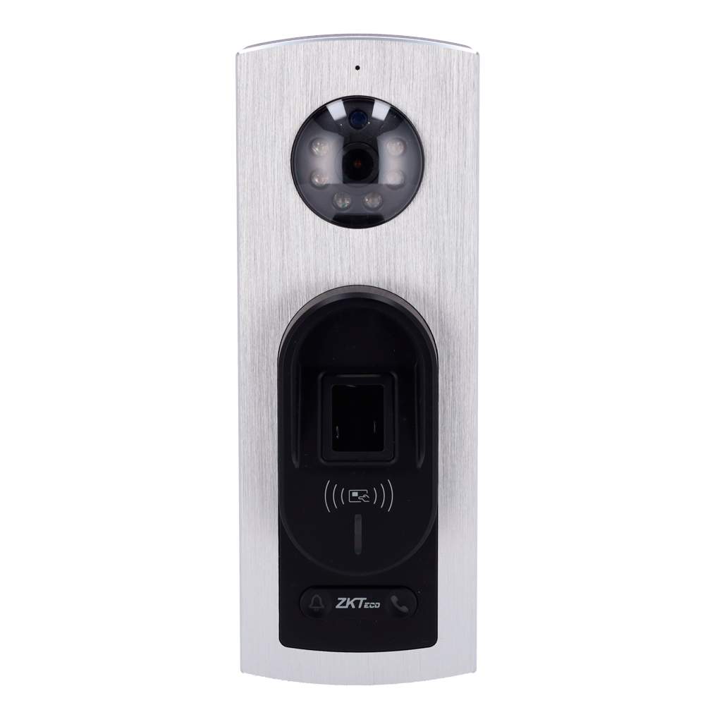 Access control with video intercom - Biometric and EM card - 10,000 fingerprints | 200,000 logs - TCP/IP, RS485, Wiegand and relay - Suitable for outdoor IP65 - Compatible with ZKTeco software | ZSmart app
