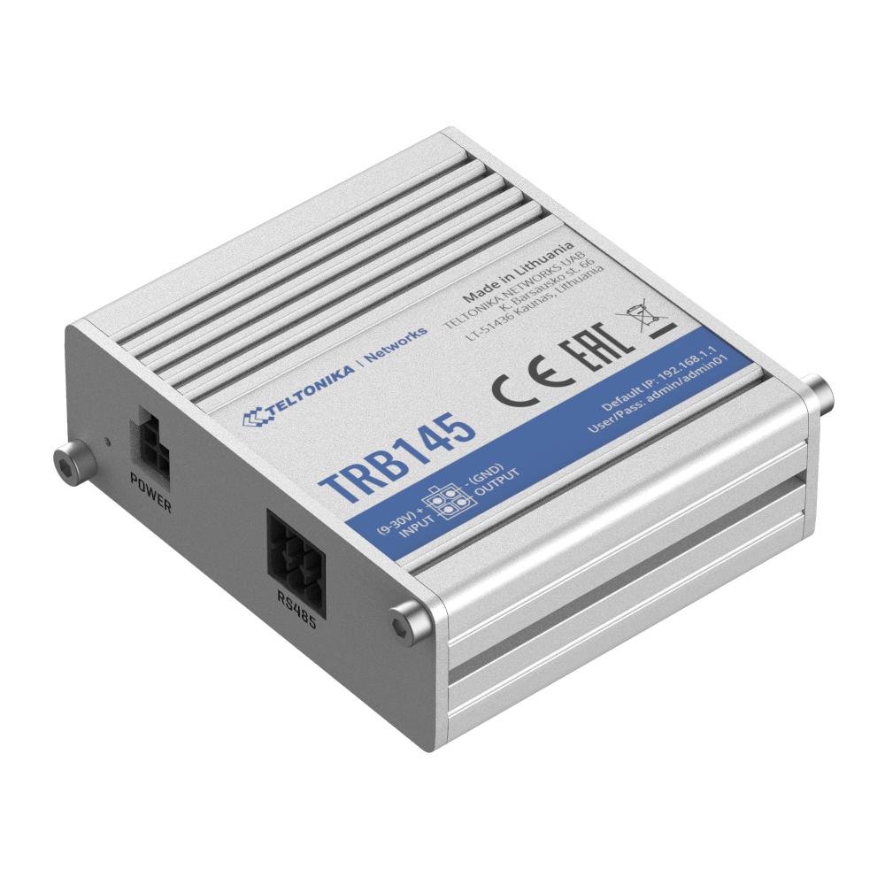 Teltonika Gateway 4G Industrial - 4G Cat 1 / 3G / 2G - Porta RS485 - Connettore Micro USB - Design compatto