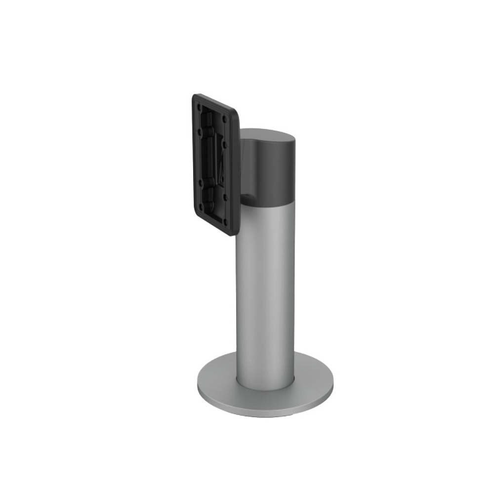 Vertical support for turnstiles - Specific for facial recognition devices - Compatible with Hikvision devices - Connection holes - 196 mm (H) x 101 mm (W) x 100 mm (Ø) - Made of aluminum alloy