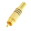 Connector - RCA male to be soldered - Audio parallel cable - For Ø 6mm cables - Anti-corrosion cover - 10g