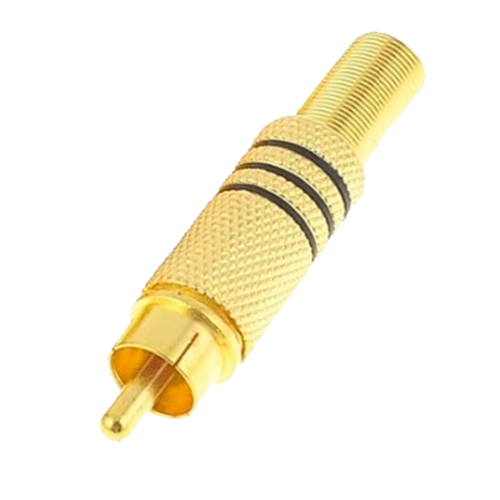 Connettore - RCA maschio da saldare - Cavo parallelo audio - Per cavi da Ø 6mm - Copertura anticorrosione - 10g