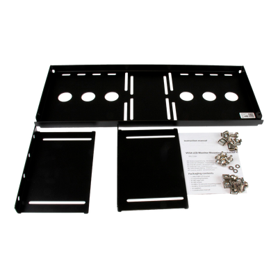 VESA support for rack installation - Compatible with VESA support between 75~100 mm - Valid for any LCD monitor up to 20" - Side flaps for rack - Metal material - Black color