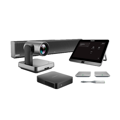 Yealink Videoconferencia Todo en Uno - Cámara 4K - Ángulo de Visión 80º - Barra de Sonido - Micrófono Inalámbrico - Panel de Control Táctil - Compatible con Teams