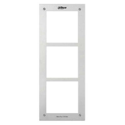 Front panel - Specific for video intercoms - Compatible with XS-V2000E-M(X) modules - triple module - 369mm (Al) x 145mm (An) x 11mm (Fo) - Made of stainless steel