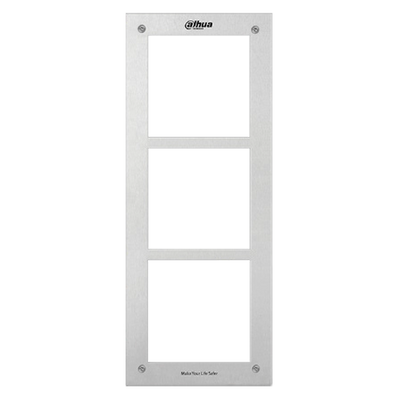 Panel frontal - Específico para videoporteros - Compatible con módulos XS-V2000E-M(X) - módulo triple - 369mm (Al) x 145mm (An) x 11mm (Fo) - Fabricado en acero inoxidable