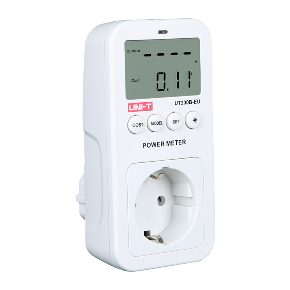 Contador de consumo eléctrico - Permite conocer todos los valores eléctricos - Calcula costes energéticos - Contador de CO2 integrado - Almacenamiento de datos - Toma Schuko