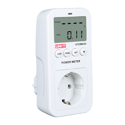 Electric consumption meter - Allows you to know all the electric values ​​- Calculate energy costs - Integrated CO2 meter - Data storage - Schuko socket