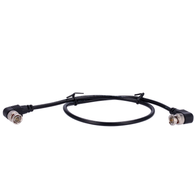 Cable coaxial RG59 - Conector macho BNC de doble codo - 60 cm de largo - Vídeo - Bajas pérdidas