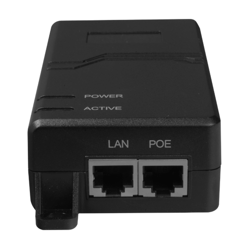 Iniettore PoE - Ingresso/Uscita RJ45 10/100/1000 Mbps - Potenza 60 W - Distanza massima 100 m - PoE/PoE+/Hi-PoE IEEE802.3af/at - Compatibile con SpeedDome Safire/Uniview