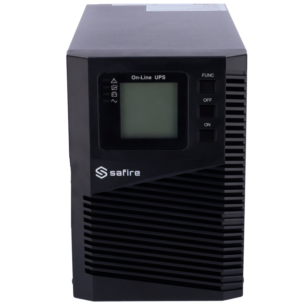 SAI online - Power 1000VA/900W - Input 200~240 Vac / Output 200~240 Vac - 4 IEC type protected backup sockets - Recharge time 4~5 hours - 2 sealed lead-acid batteries (included)