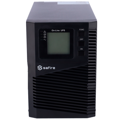 SAI online - Power 1000VA/900W - Input 200~240 Vac / Output 200~240 Vac - 4 IEC type protected backup sockets - Recharge time 4~5 hours - 2 sealed lead-acid batteries (included)