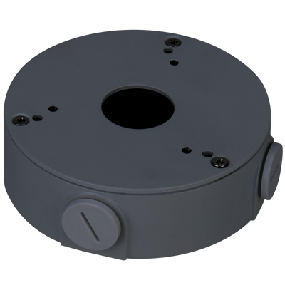 Junction box - For dome cameras - Roof or wall installation - Cable gland - Black colour