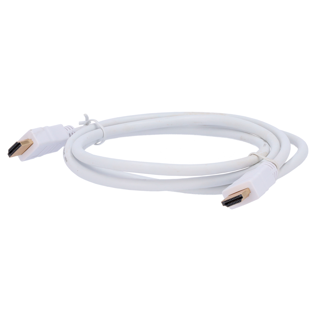 Cable HDMI - Conectores HDMI tipo A macho - Alta velocidad - 1 m - Color blanco - Conectores anticorrosión