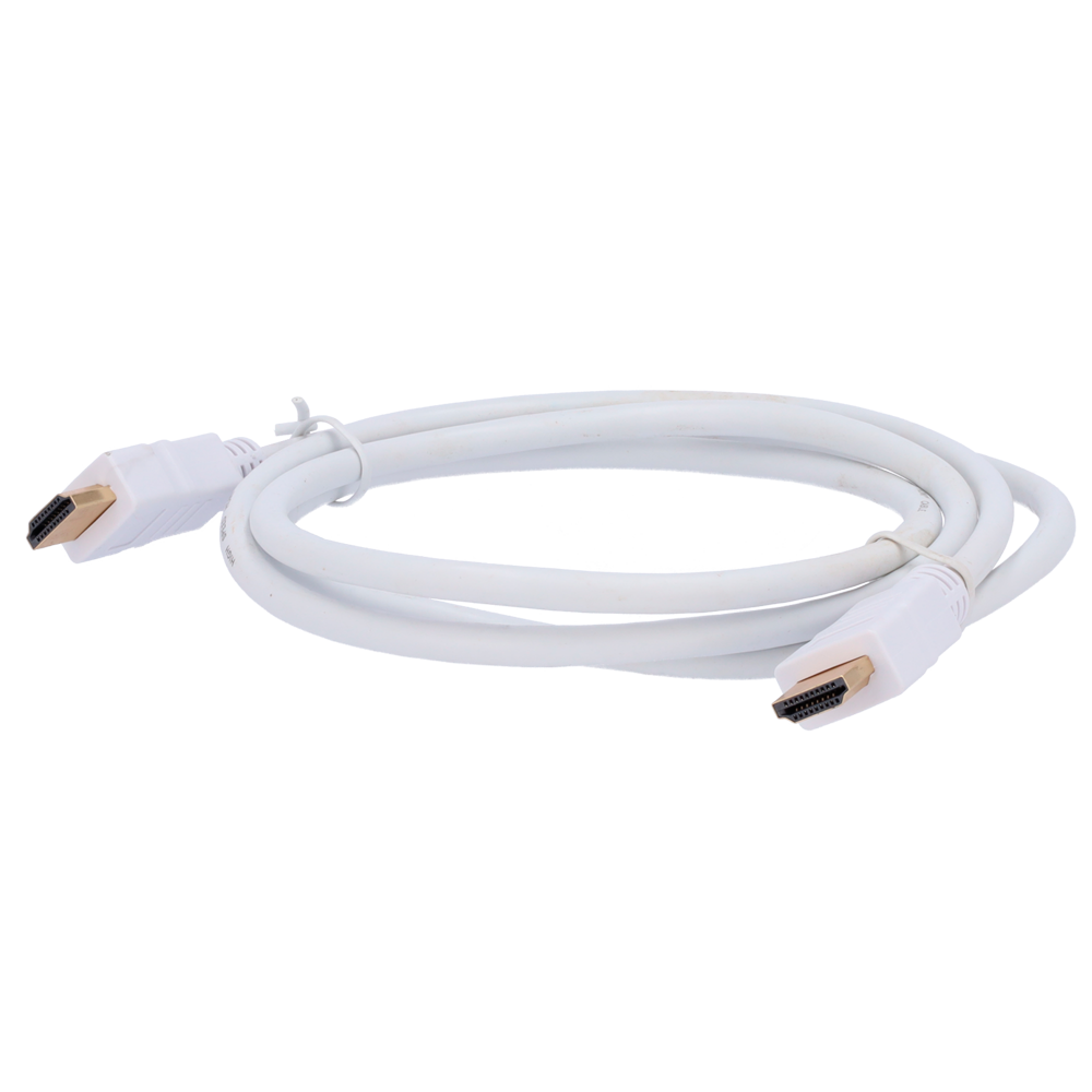 HDMI cable - HDMI type A male connectors - High speed - 1 m - White color - Anti-corrosion connectors