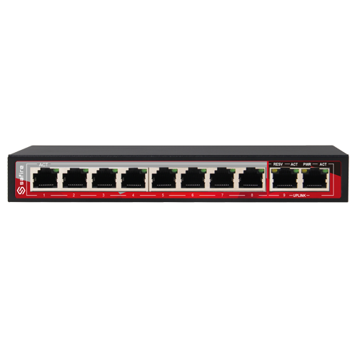 Switch PoE - 8 puertos PoE + 2 Uplinks RJ45 - Velocidad 10/100/1000 Mbps - Hasta 96W en total para todos los puertos - Funciones: Ai VLan/Ai QOS/Ai Extend/Ai PoE/li&gt; - IEEE802.3at estándar ( PoE) / af (PoE+)