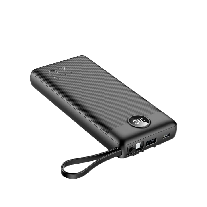 VEGER - Power bank - Capacità 20000mAh (77Wh) - ricarica rapida Power IQ - Cavi integrati - Schermo LCD