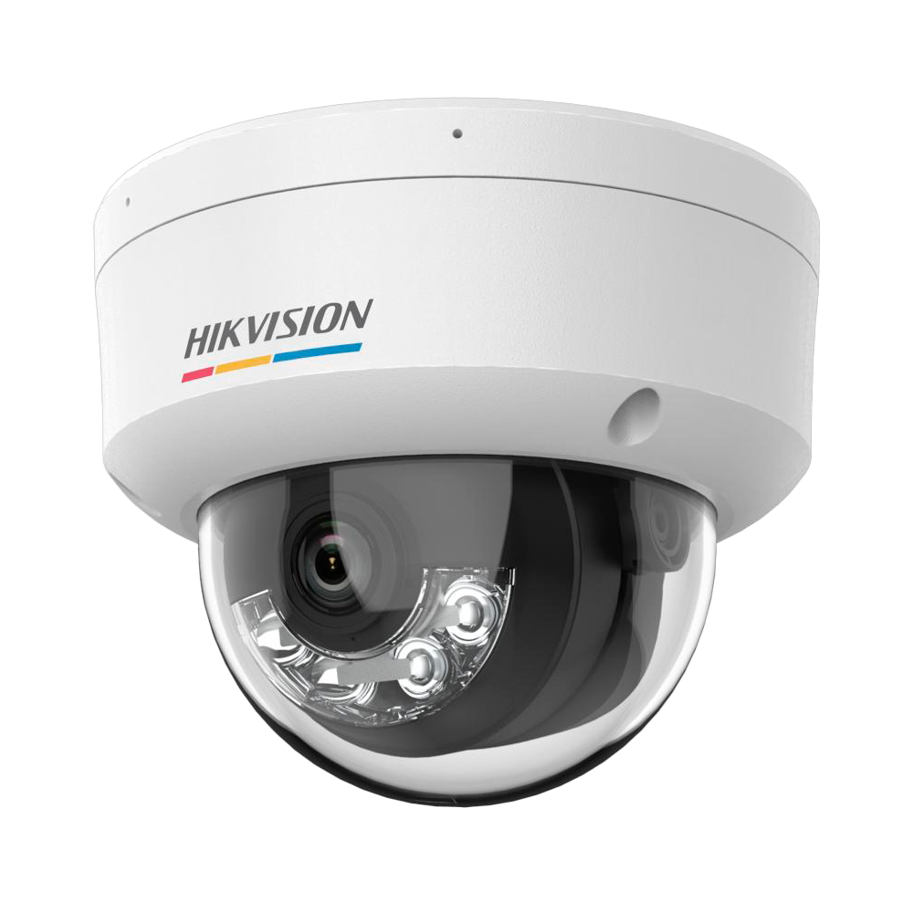 Hikvision - Telecamera Dome IP gamma Value - Risoluzione 2 Megapixel (1920x1080) - Ottica 2.8 mm | ColorVu - Luce bianca 30 m | PoE IEEE802.3af - Rilevamento del movimento 2.0 | IP67, IK08