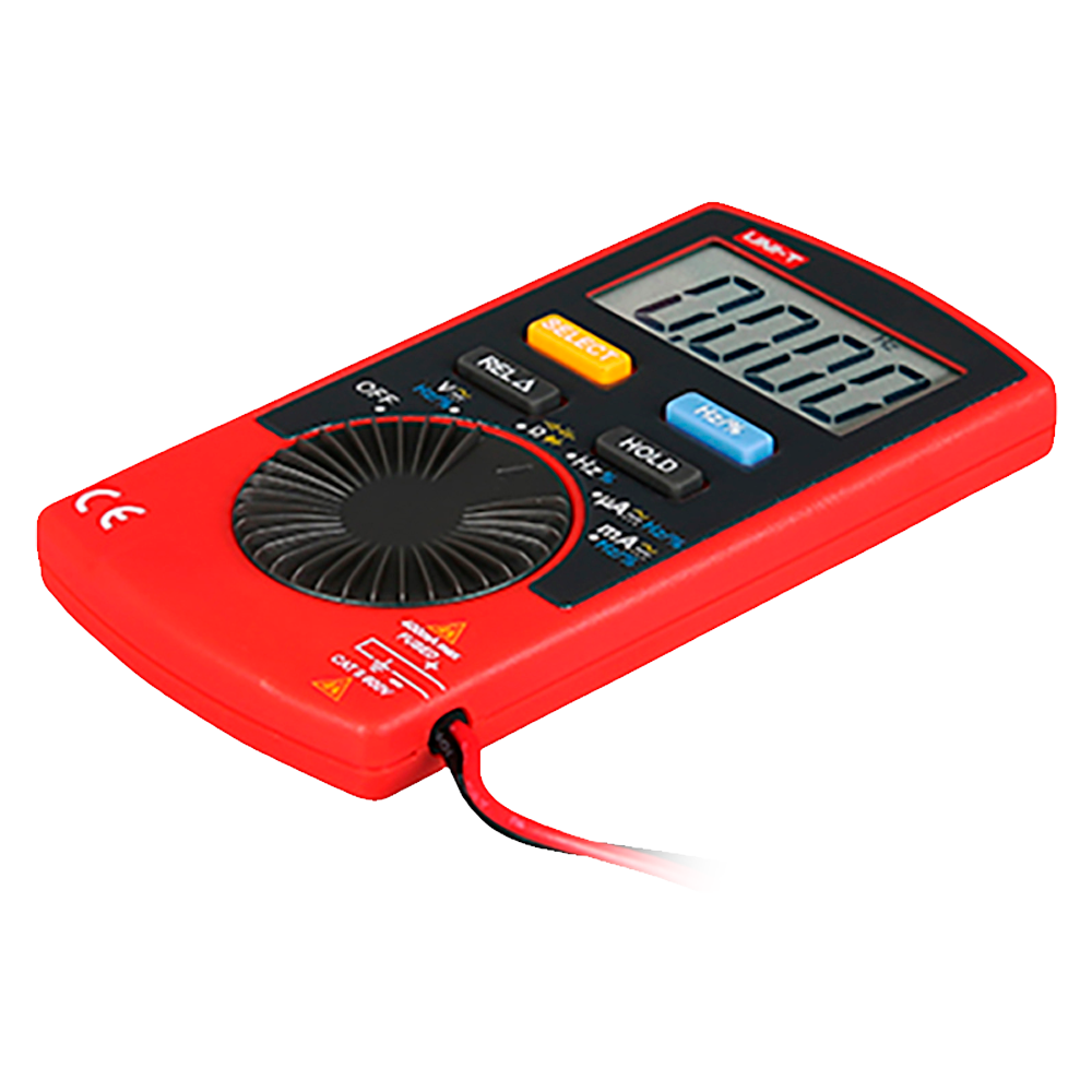 Pocket digital multimeter - EBTN display - Measurement of DC and AC voltage up to 600V - Autorange function - Measurement of resistance and capacitance - Buzzer for continuity test: NCV function