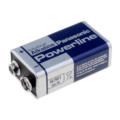 Panasonic - PP3 / 6LR61 battery - Voltage 9.0 V - Alkaline - Nominal capacity 510 mAh - Compatible with products in the catalog