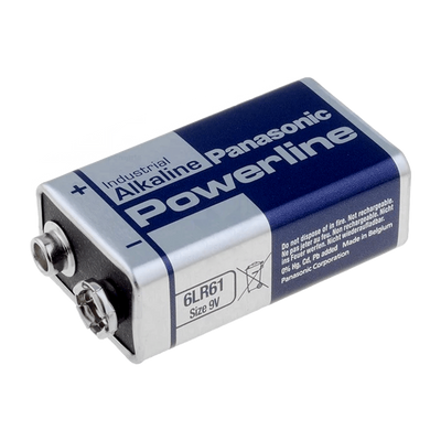 Panasonic - Batería PP3/6LR61 - Voltaje 9,0 V - Alcalina - Capacidad nominal 510 mAh - Compatible con productos del catálogo