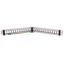 Blank corner patch panel - 24 FTP ports - 1U rack format - Without electronics - Cable tie bar included - With grounding wire