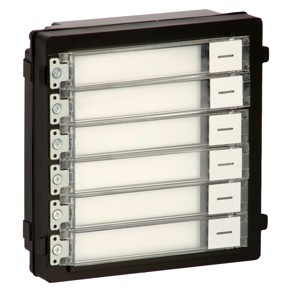 Modulo estensione - Chiamata di diversi monitor - 6 pulsanti - 6 etichette LED personalizzate - Adatto per esterni IP65 - Montaggio modulare