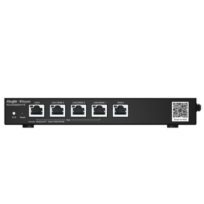 Reyee Router PoE Controller Cloud - 4 Porte PoE+ LAN + 1 Porta WAN - 5 Porte RJ45 10/100 /1000 Mbps - Supporta fino a 4 WAN per il failover o il bilanciamento - Fino a 1500 Mbps di larghezza di banda - Server VPN IPSec, L2TP, PPTP, OpenVPN