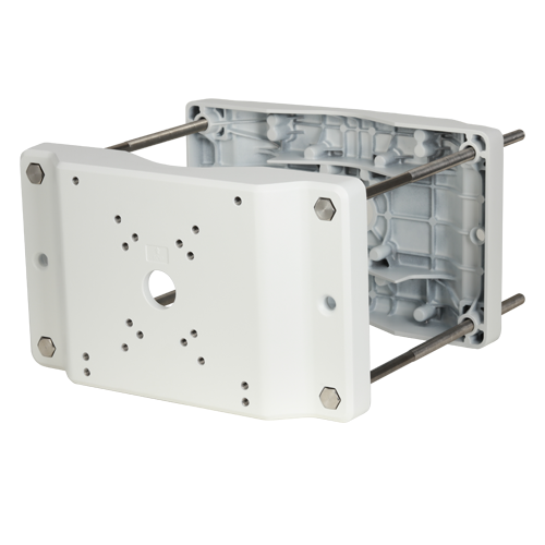 Bracket for poles/lampposts - For motorized dome cameras - Diameter range 150~300 mm - Suitable for outdoor - White color - Adjustable length