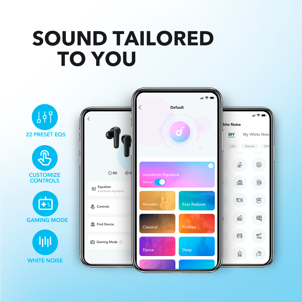 Soundcore - Cuffie Wireless - 10 ore di autonomia - Personalizzazione tramite l'app Soundcore - Resistente all'acqua IPX5  - Ricarica veloce