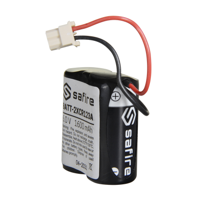 Safire - CR123A / CR17345 / 5018LC battery pack - Molex 5284 connector - Voltage 6 V / Lithium - Nominal capacity 1600 mAh - Compatible with Visonic Next Cam PG2 and K9 PG2 detectors
